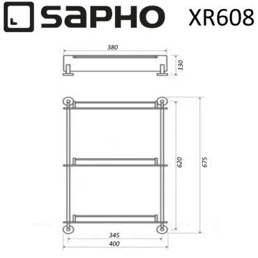 Полка Sapho X-Round XR608 хром - 2 изображение