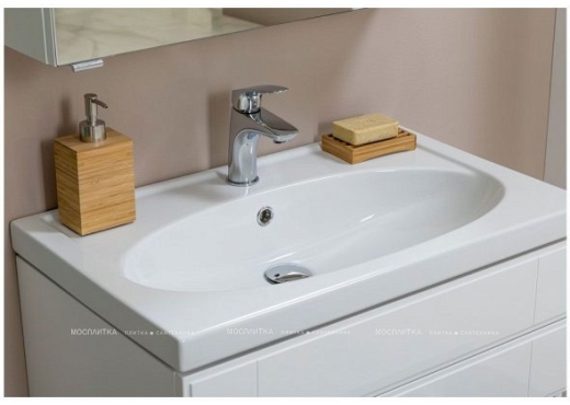 Комплект мебели для ванной Aquanet Рондо 60 2 ящика белый - 7 изображение