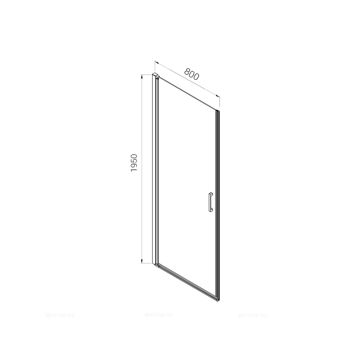 Душевая дверь Vincea Alpha 80, черный, стекло прозрачное VDP-3AL800CLB - изображение 9