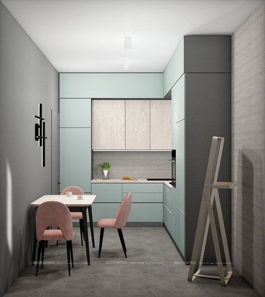 Дизайн Кухня в стиле Современный в сером цвете №12724 - 3 изображение
