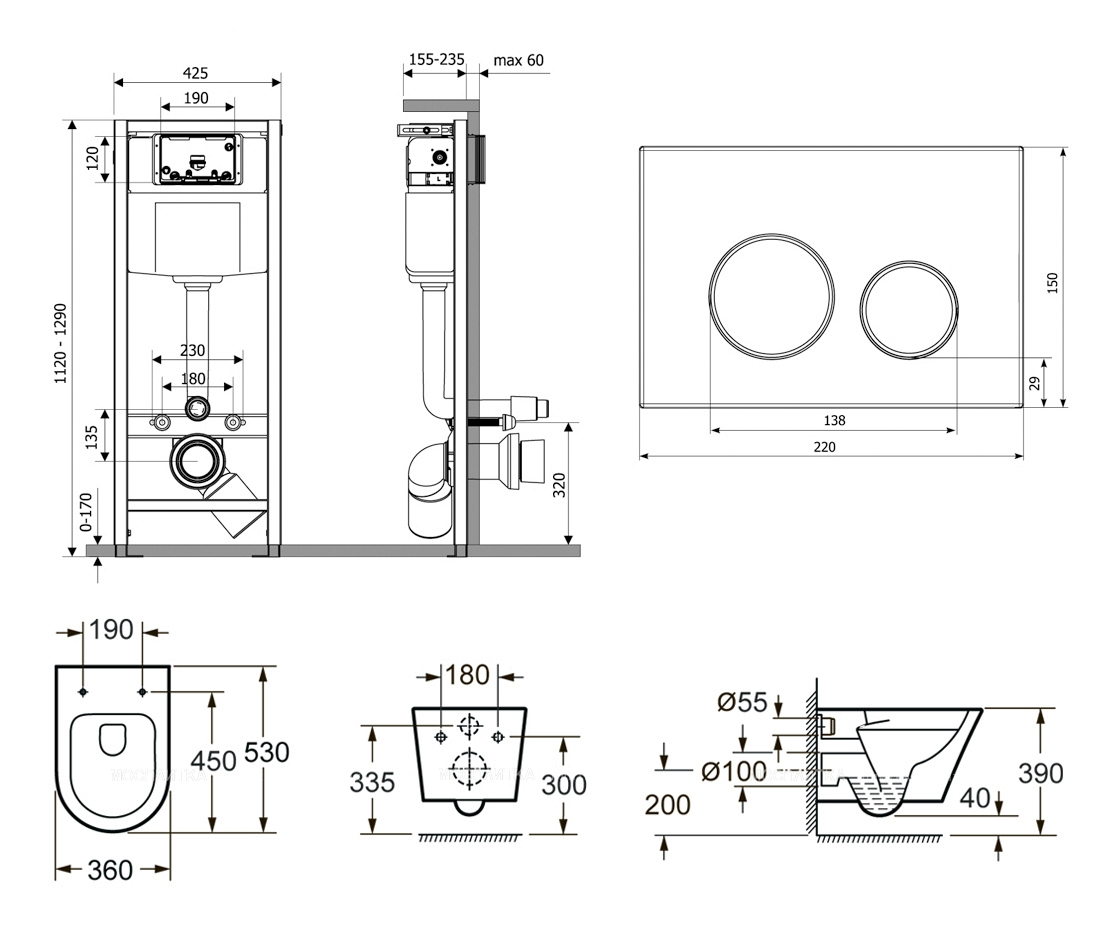 Комплект подвесной безободковый унитаз Lavinia Boho Biore Rimless, микролифт, 77040101 - изображение 9