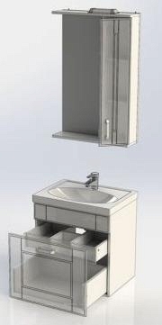 Комплект мебели для ванной Aquanet Рондо 60 1 ящик белый - 6 изображение