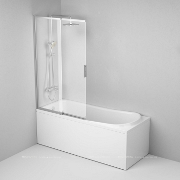 Набор Am.Pm Like: Ванна 150x70 см с каркасом и шторкой, душевой системой, W80ASET-150SL - 3 изображение