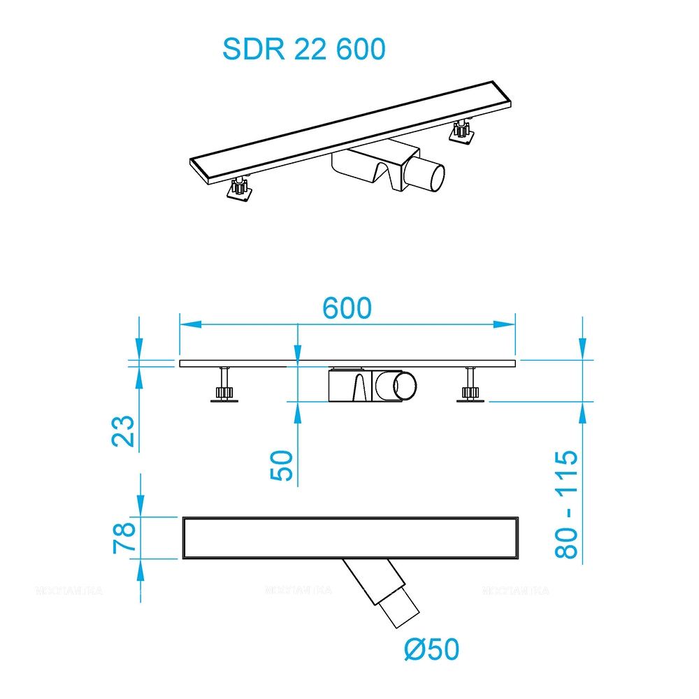 Душевой лоток RGW SDR 60 см, 47212260-01, с решеткой, хром - изображение 7