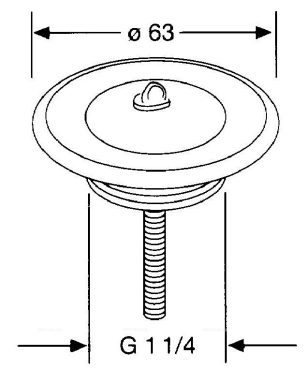 Донный клапан для раковины Kludi 1041135-00 - 2 изображение