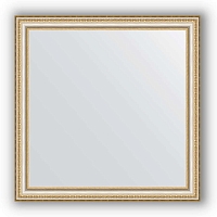 Зеркало в багетной раме Evoform Definite BY 1027 75 x 75 см, золотые бусы на серебре