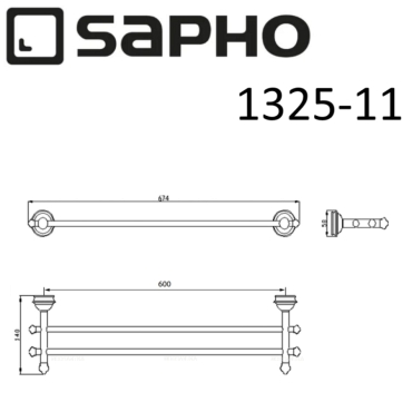 Полотенцедержатель Sapho Astor 1325-11 хром - 3 изображение