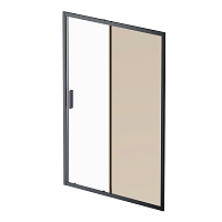 Душевая дверь Am.Pm Gem 140 см W90G-140-1-195BBr стекло прозрачное / тонированное, профиль черный