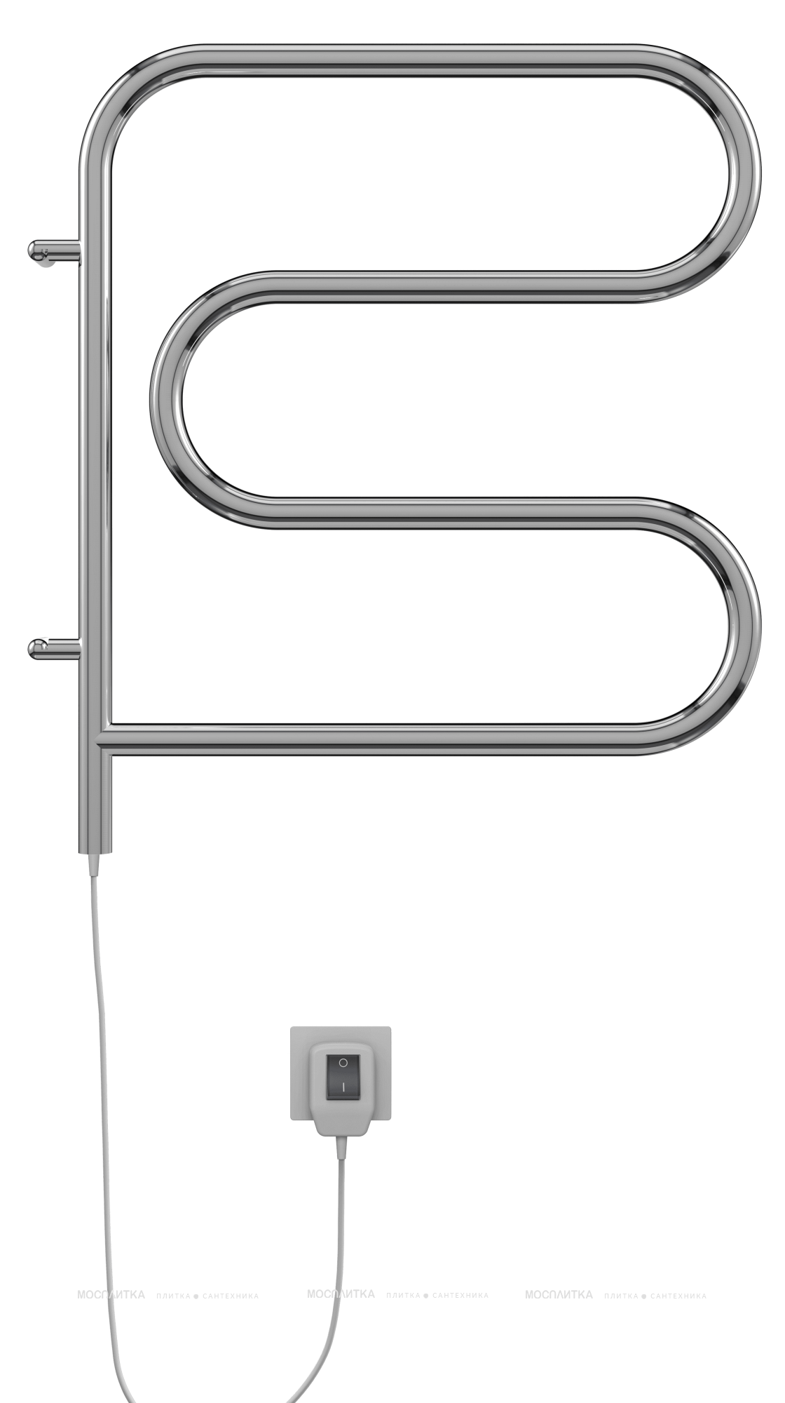 Полотенцесушитель электрический Terminus Электро 25 F-образный 600х600 4620768883897 хром - изображение 2