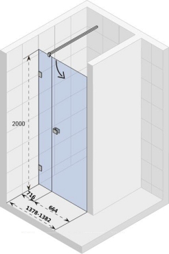 Душевая дверь в нишу Riho Scandic Mistral M102 140 см, R - 3 изображение