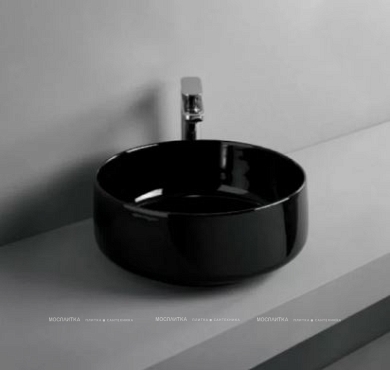 Раковина ArtCeram Cognac Countertop COL004 03; 00 накладная черная глянцевая 35х35х16 см - 4 изображение