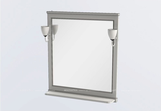 Зеркало Aquanet Валенса 90 00180040 белый краколет / серебро - 12 изображение
