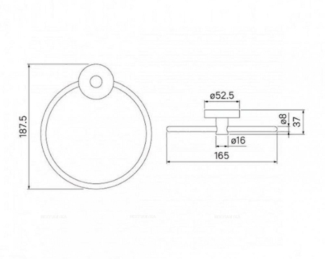 Полотенцедержатель кольцо Iddis Sena SENSSO0i51, хром - 2 изображение