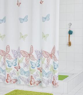 Штора для ванных комнат Ridder Papillon полупрозрачная/цветная