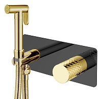 Гигиенический душ Boheme Stick 127-BG со смесителем, black diamond gold