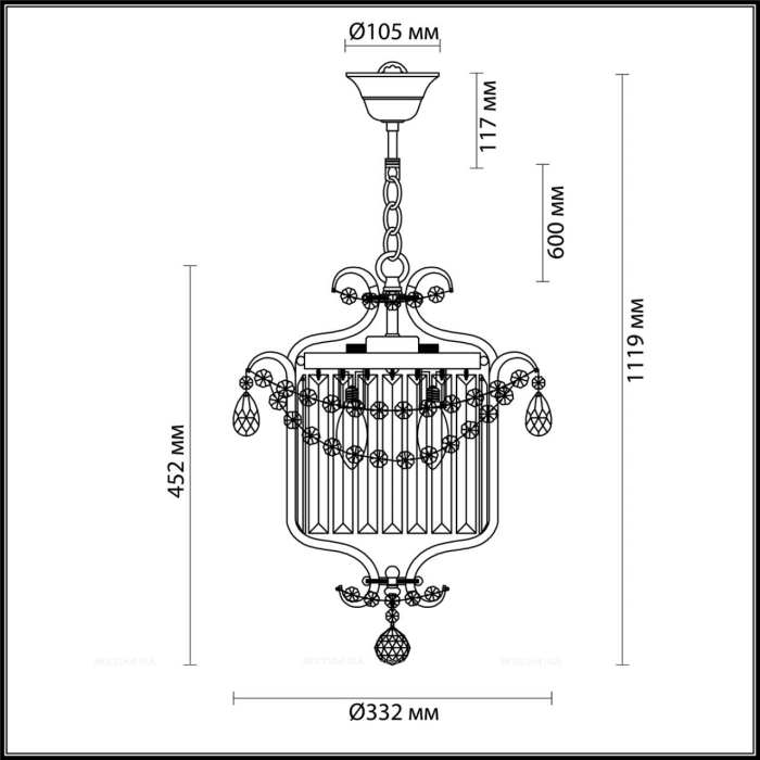 Подвесной светильник Odeon Light Sharm 4686/3 - 3 изображение