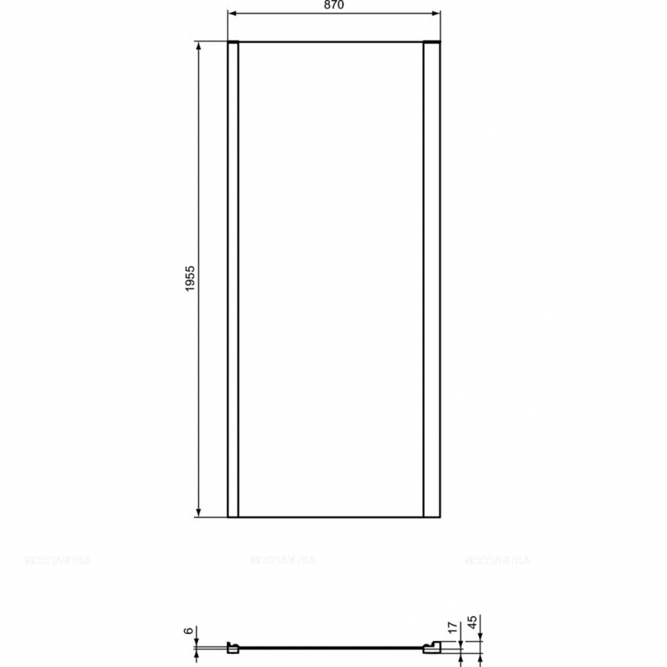 Фиксированная боковая панель 90 см Ideal Standard CONNECT 2 L K9374V3 - изображение 2