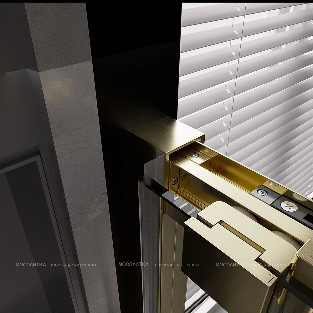 Душевая дверь Veconi Premium Trento PTD-30G, 120х200, золото, стекло прозрачное - изображение 3