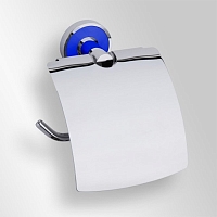 Держатель туалетной бумаги Bemeta Trend-i 104112018e 13.5 x 7 x 15.5 см с крышкой, хром, синий