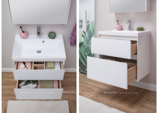Комплект мебели для ванной Aquanet Гласс 60 белый - 12 изображение