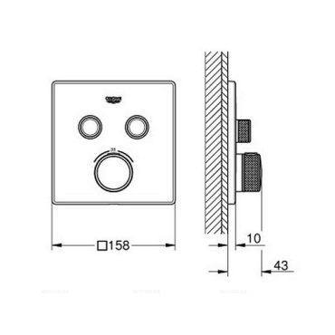 Термостатический смеситель для ванны и душа Grohe Grohtherm SmartControl 29124000, хром - 8 изображение