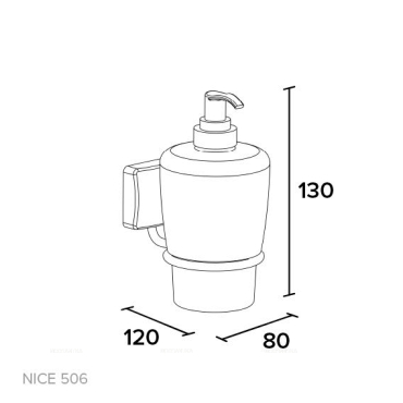 Дозатор для жидкого мыла Koin NICE белый, NI506 - 2 изображение