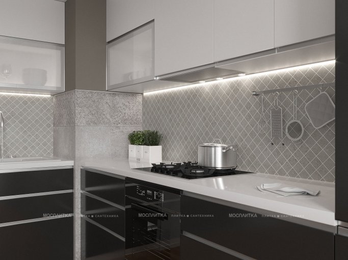 Дизайн Кухня в стиле Лофт в сером цвете №11904 - 4 изображение