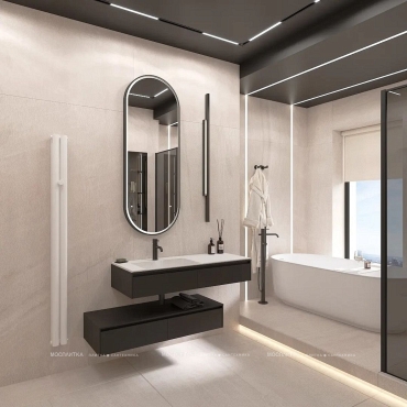 Смеситель для ванны с душем Creto Element 2.0-FL-BK матовый черный - 2 изображение