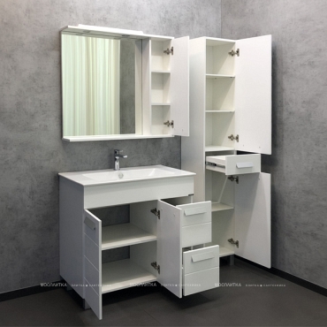 Зеркальный шкаф Comforty Модена М-90 00-00001641 белый матовый - 4 изображение