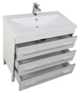 Комплект мебели для ванной Aquanet Верона 90 белый напольный 3 ящика - 5 изображение