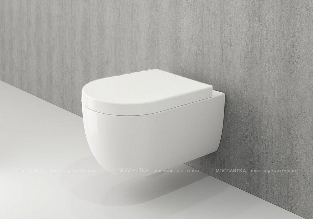 Комплект подвесной безободковый унитаз Bocchi V-Tondo 1416-001-0129 белый + инсталляция Geberit Duofix 458.125.21.1 с кнопкой смыва хром - изображение 3