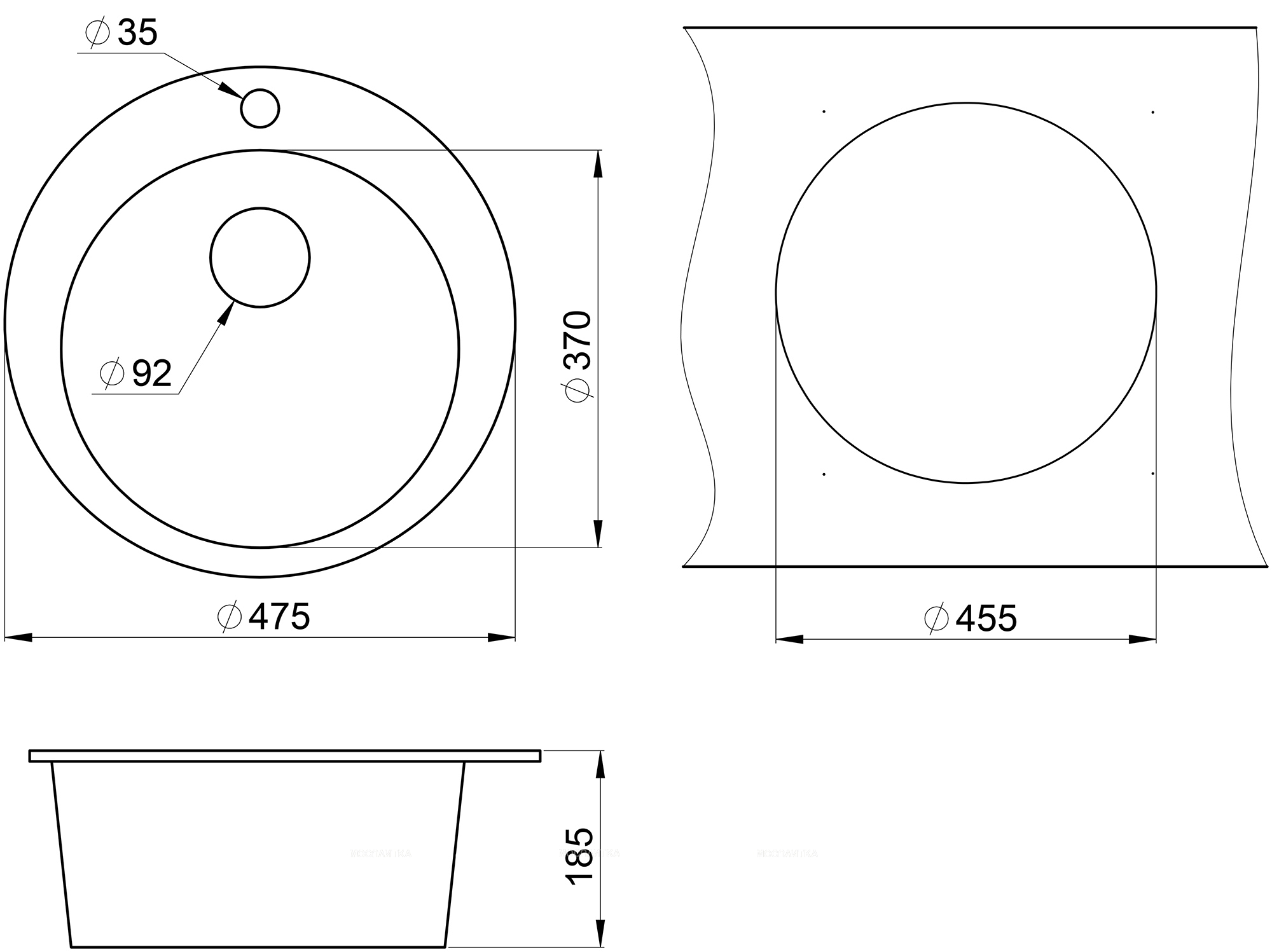 Мойка кухонная Granula GR-4801 шварц - изображение 2