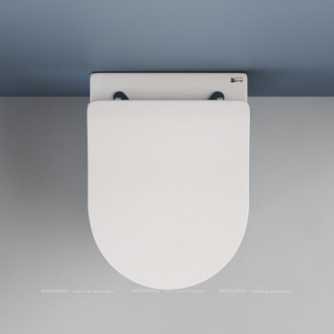 Комплект подвесной безободковый унитаз Ceramica Nova Moments Rimless CN3003 37 x 49 x 34 см с сиденьем Soft Close + инсталляция Am.Pm ProC I012707.0138 с клавишей смыва ProC L, чёрная матовая - 6 изображение