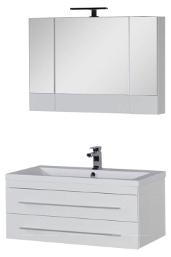 Зеркальный шкаф Aquanet Нота 100 камерино белый - 5 изображение