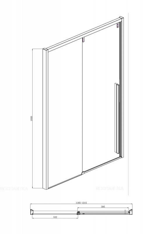 Душевая дверь в нишу 1200х1950 мм Bravat Alfa BD120.4105A - изображение 4