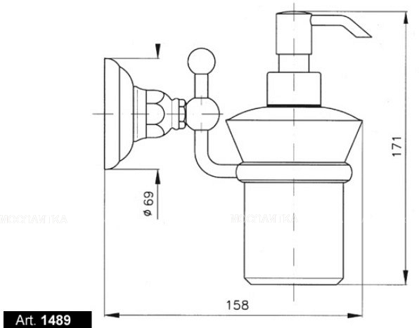 Дозатор мыла Nicolazzi Classica 1489CR, хром - изображение 2