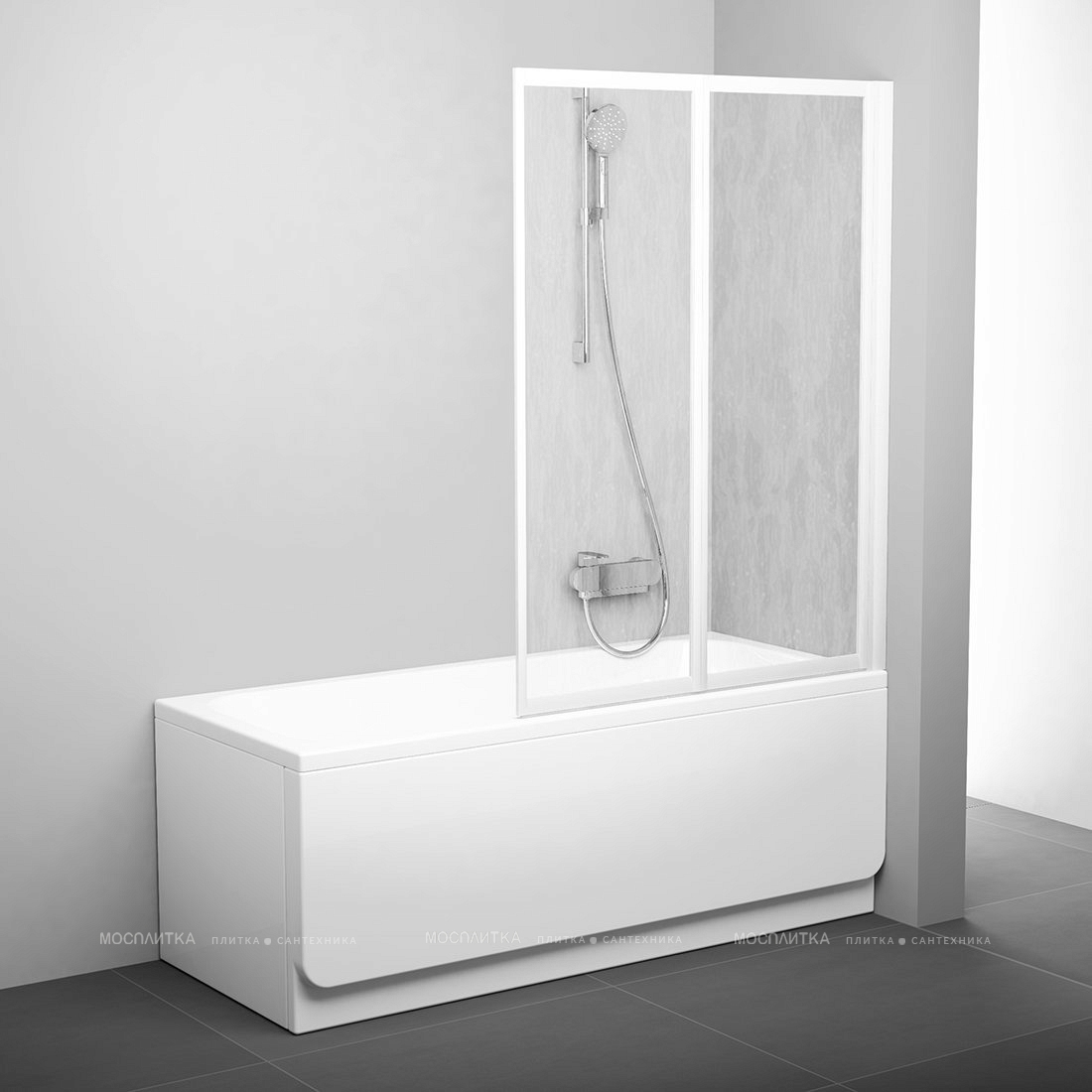 Шторка на ванну Ravak VS2 105+ Райн, белый - изображение 2