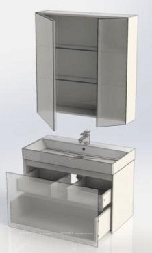 Комплект мебели для ванной Aquanet Нью-Йорк 85 орех - 11 изображение