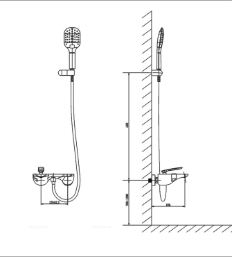 Смеситель Timo Helmi для ванны с душем 4014/00-16Y белый/хром - 2 изображение
