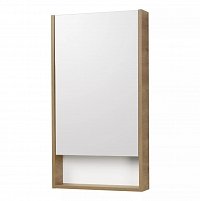 Зеркальный шкаф Aquaton Сканди 45 белый, дуб рустикальный 1A252002SDZ901