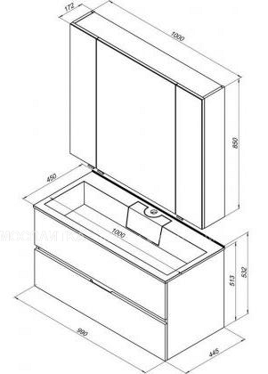 Комплект мебели для ванной Aquanet Алвита 100 серый антрацит - изображение 19