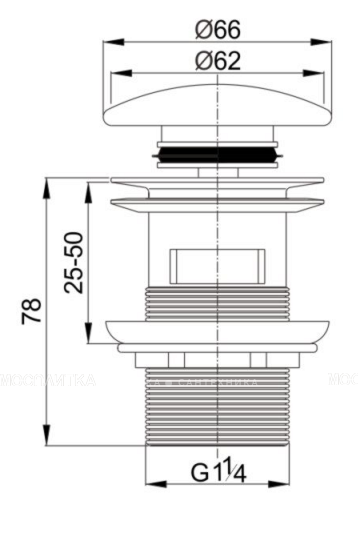 Донный клапан для раковины Cezares CZR-SAT7-Bi матовый белый - изображение 2