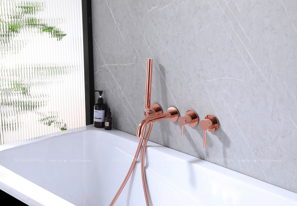 Смеситель для ванны с душем Abber Wasser Kreis AF8130RG розовое золото - изображение 3