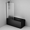 Душевая шторка на ванну Am.Pm Gem 80х140 см W90BS-080-140BM профиль черный, стекло матовое - 4 изображение