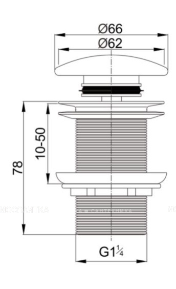 Донный клапан для раковины Cezares CZR-SC-01 хром - изображение 2