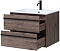 Комплект мебели для ванной Aquanet Lino 70 см, черная, коричневая 