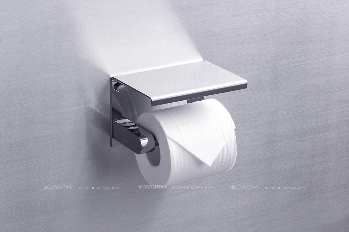 Держатель туалетной бумаги Rush Edge ED77141 Chrome с полкой для телефона - изображение 4