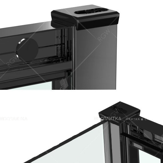 Душевой уголок RGW CL-44 В 32094490-14 90x100 см дверь раздвижная стекло прозрачное черный - изображение 4