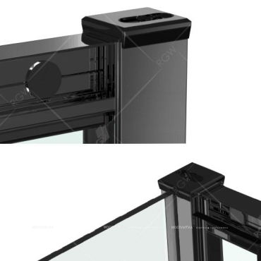 Душевой уголок RGW CL-44 В 32094490-14 90x100 см дверь раздвижная стекло прозрачное черный - 4 изображение