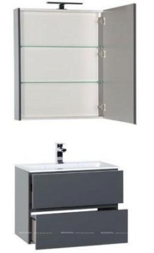 Комплект мебели для ванной Aquanet Алвита 70 серый антрацит - 4 изображение